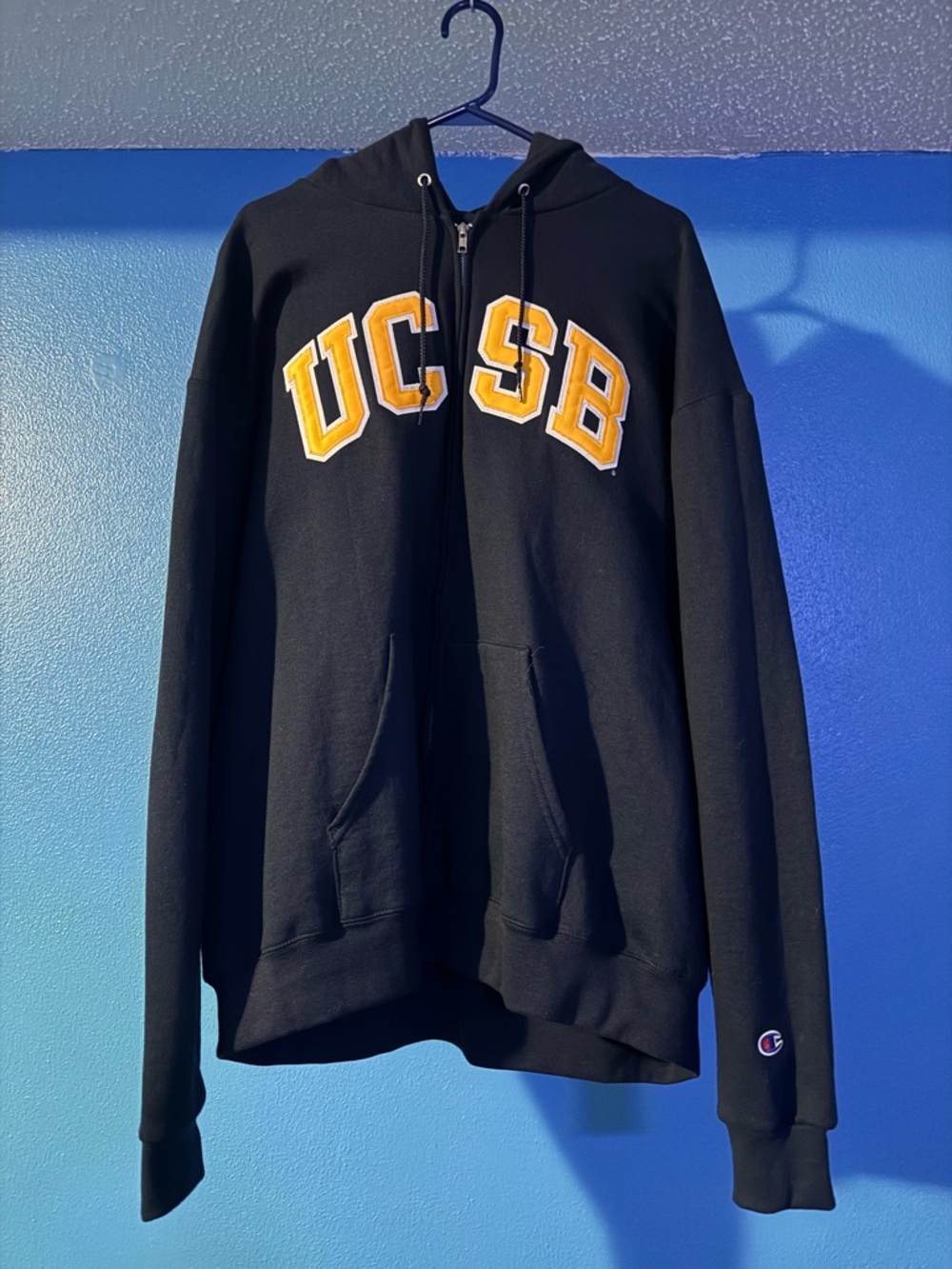 Champion UCSB Navy Blue Full Zip Hoodie Size XXL - Picture 12 of 14